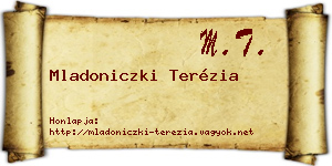Mladoniczki Terézia névjegykártya